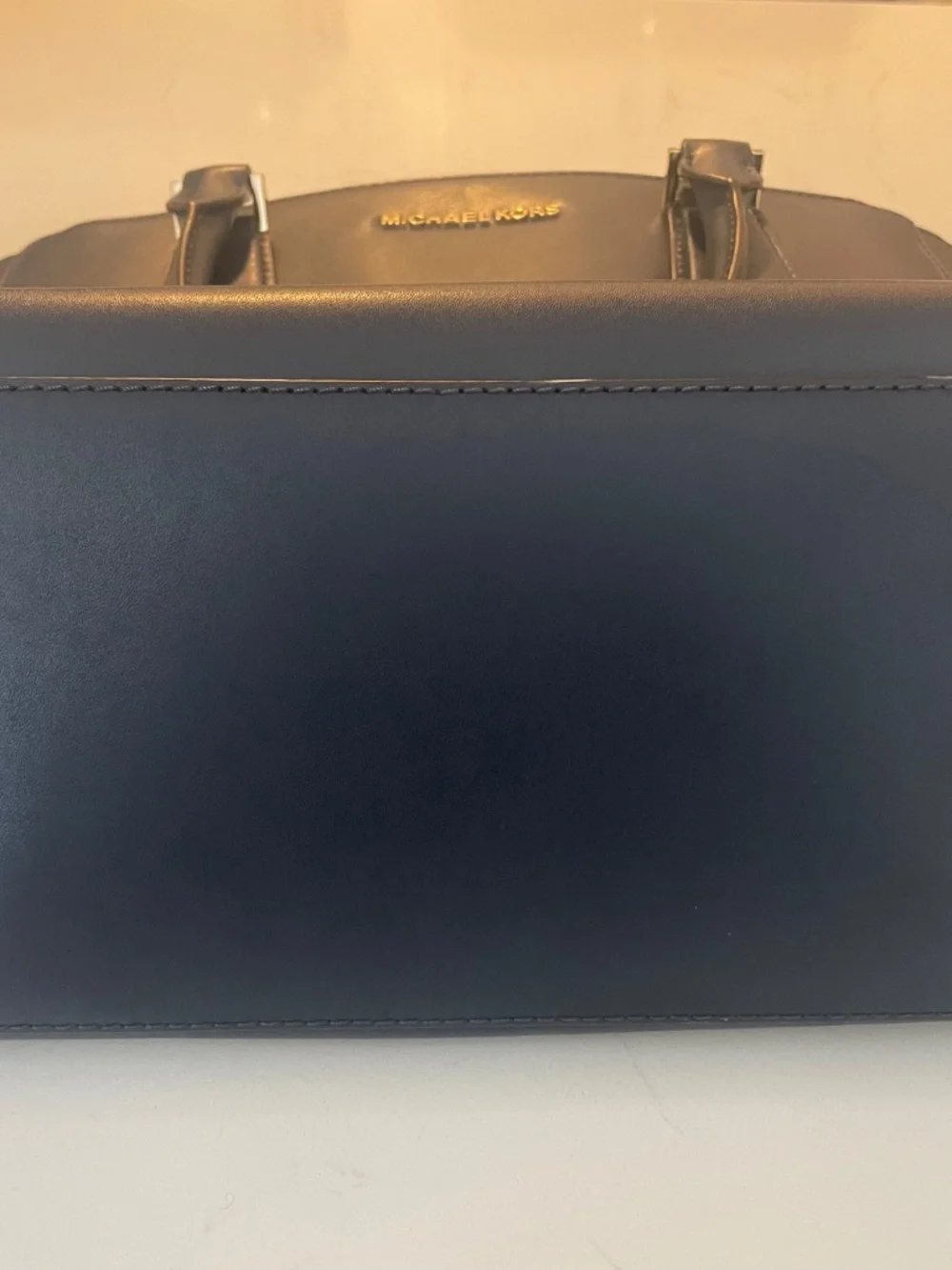 Navy Blue Michael Kors Large Carolyn Tote Satchel